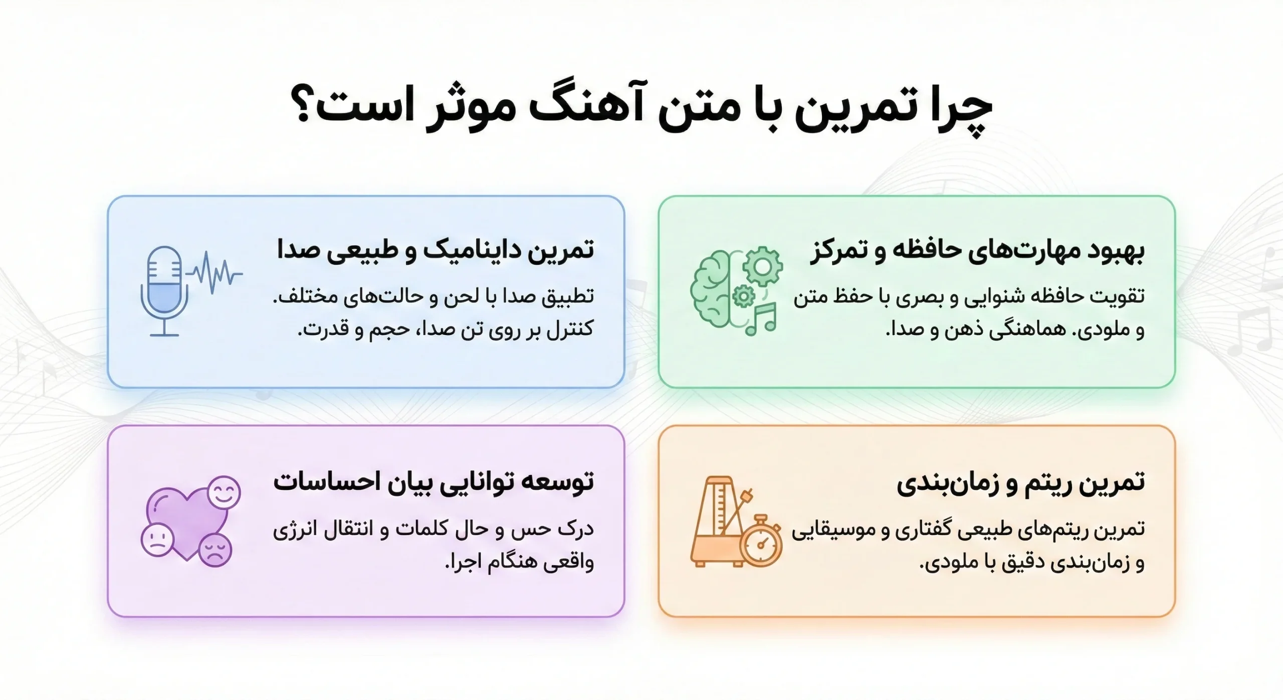 چرا تمرین با متن آهنگ موثر است؟